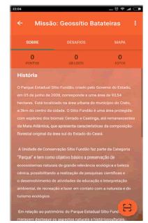 Pantalla de la aplicaci&oacute;n con datos sobre la misi&oacute;n