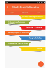 Pantalla de la aplicaci&oacute;n con los retos de la misi&oacute;n