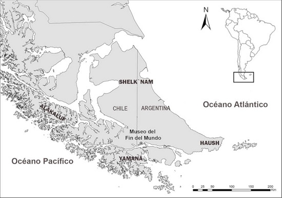 Mapa de Tierra del Fuego y ubicaci&oacute;n del museo.