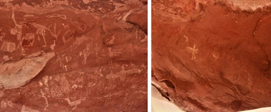 Izquierda: panel central del alero de Ricci. Derecha: panel lateral del alero del Quitilipi.