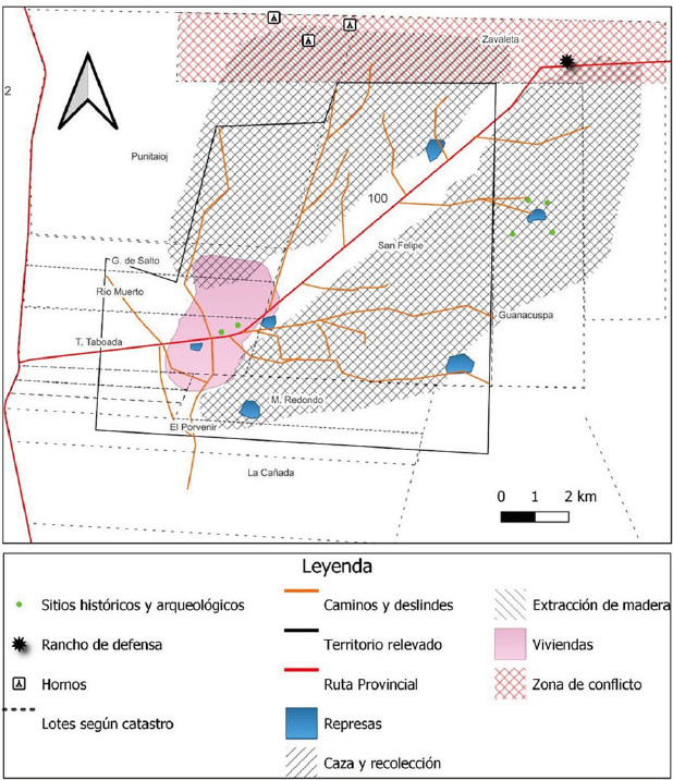 Usos del territorio y sitios significativos.