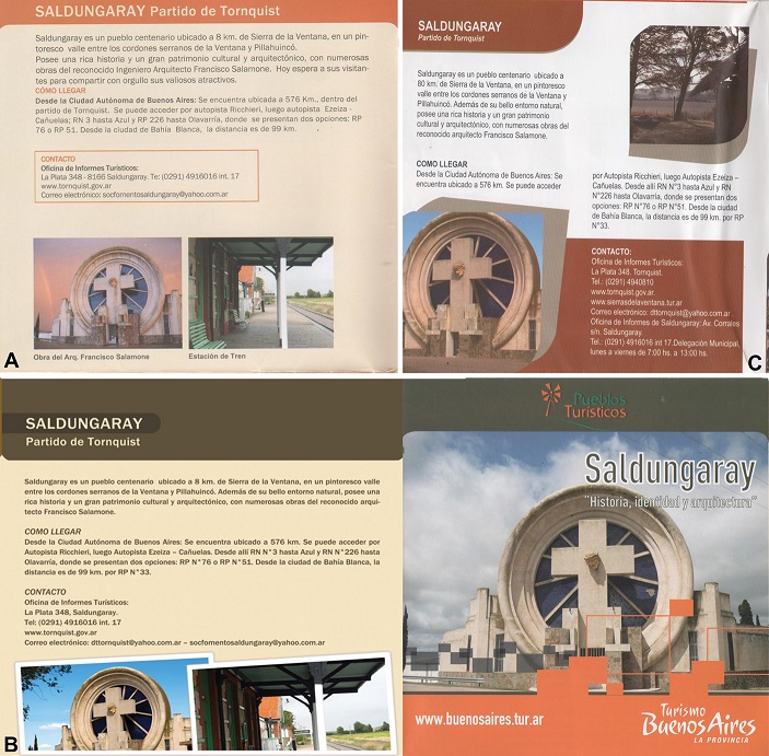 Folletos &ldquo;Pueblos Tur&iacute;sticos&rdquo;. A. 2010-2011; B. 2012 (general e individual); C. 2013. Ilustraciones y textos de la localidad de Santa Mar&iacute;a.