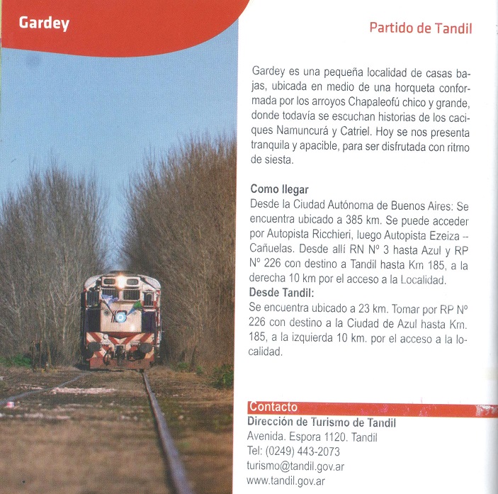 Ilustraci&oacute;n y texto correspondiente a la localidad de Gardey.