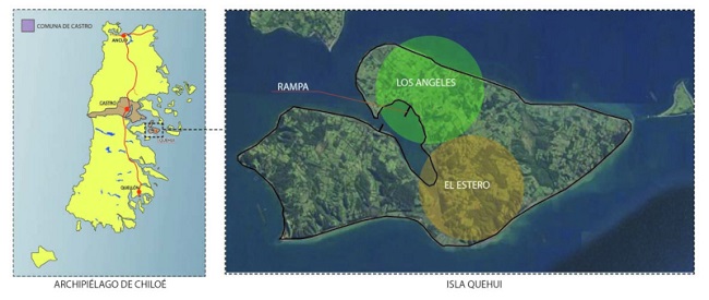 Los &Aacute;ngeles y El Estero [Fuente: Desarrollado por Tamara Salinas-Cohn basado en Google Earth]
