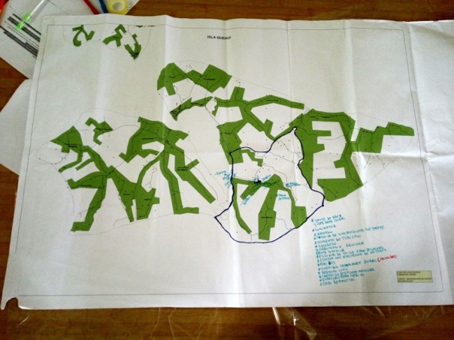 "Mapa parlante" del sector El Estero [Fuente: foto del autor con autorizaci&oacute;n del PDTI - Castro]