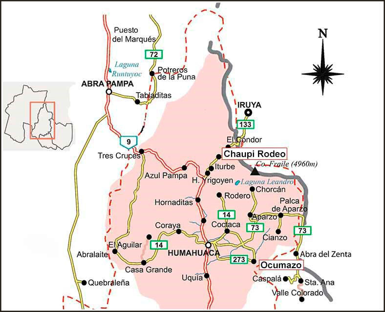 &ldquo;Territorios y pr&aacute;cticas de pastoreo&rdquo; Mapa de la Quebrada de Humahuaca.