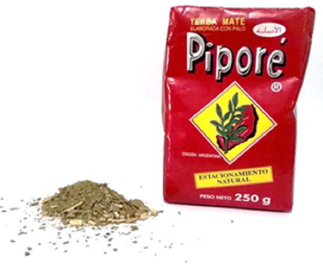 Fotografía del producto usado (yerba mate), tomada por los autores. Comercializada por productores de yerba mate de Santo pipo Soc. Coop. LTD. Santo Pipo- Misiones Oficina - Florida 142- BS.AS.