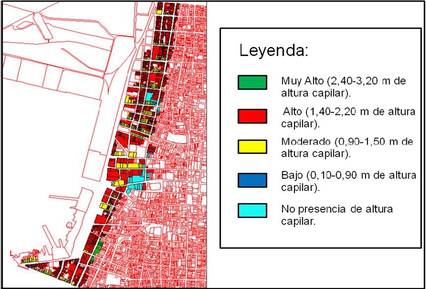 Modelo espacial de escenario de vulnerabilidades en la zona litoral del Centro
Histórico santiaguero