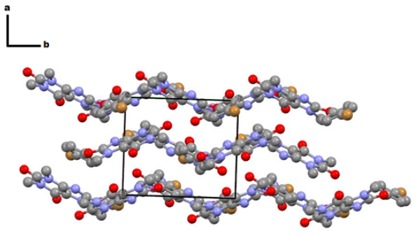 View of the packing of the BPC molecules along the “c” axis.
