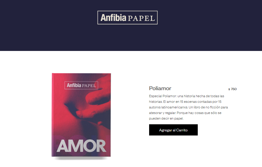 venta de Anfibia Papel en su blog web