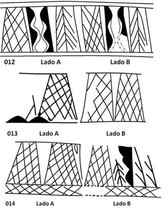 Dise�os de ollas 012, 013 y 014 de la colecci�n Magdalena Herrera.