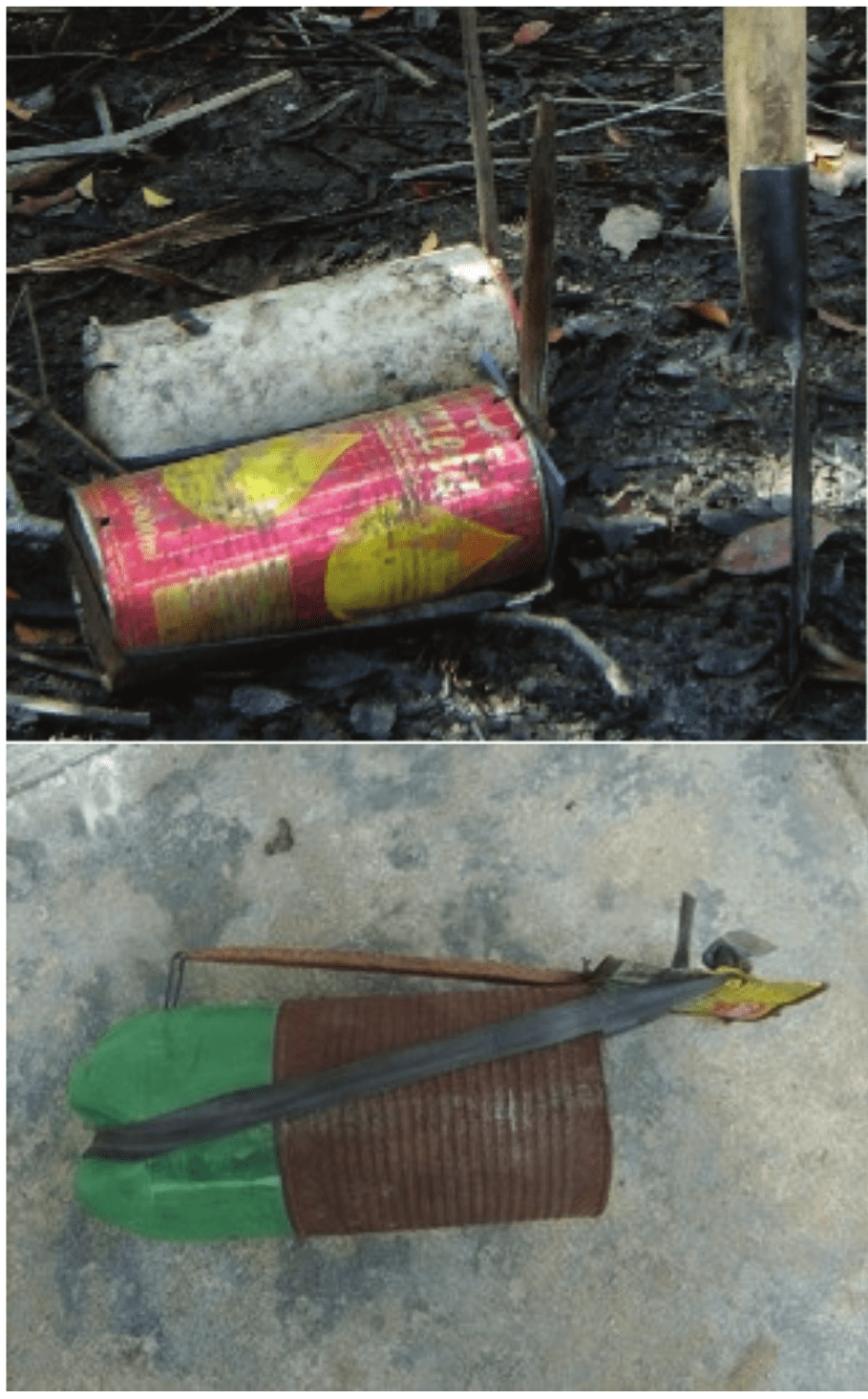  a) PVC trap and oil can trap. Powdered
milk can plus a inner pet bottle.