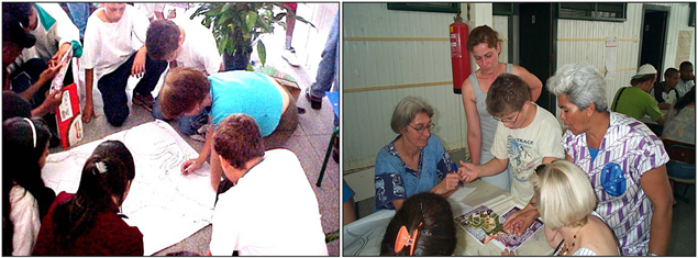 Students and community representatives in project workshops