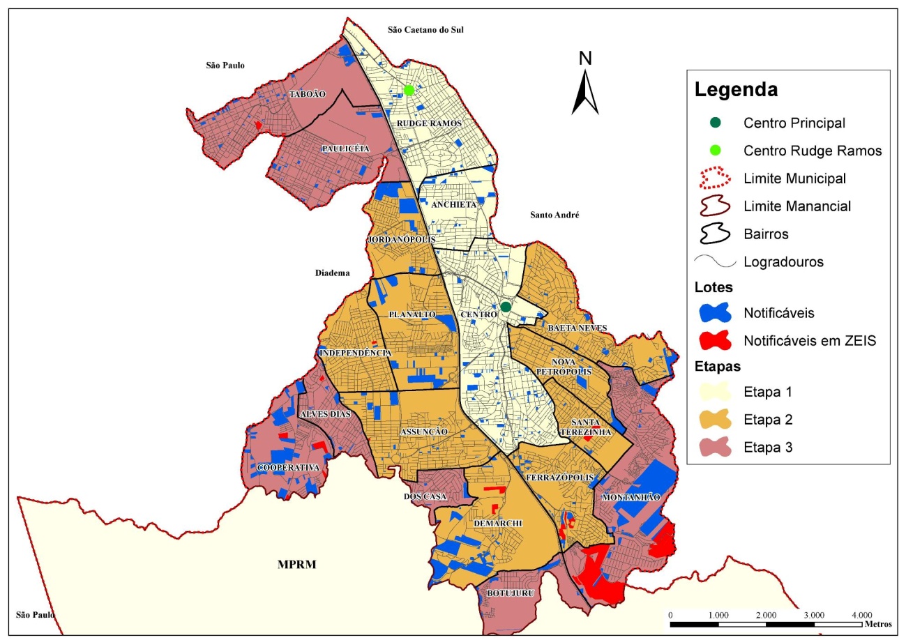 Escalonamento das notifica��es em S�o Bernardo do Campo (SP)