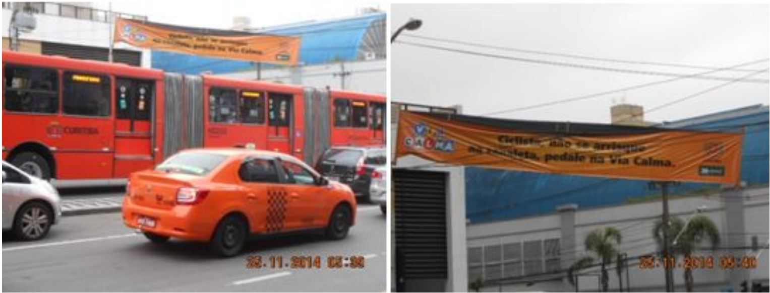 Via Calma com alerta aos ciclistas