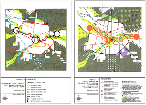 Configuraci�n futura: eje preferencial sector 2 (suroeste) &ndash; Modelaci�n de proyectos emergentes. Alternativa eje preferencial sector 2 (suroeste)