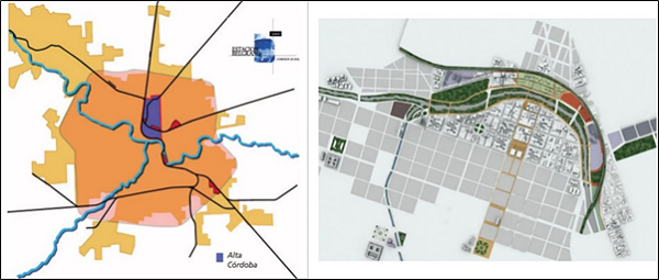 Esquema del �rea de intervenci�n en B� Alta C�rdoba &ndash; Planimetr�a del Portal del Abasto