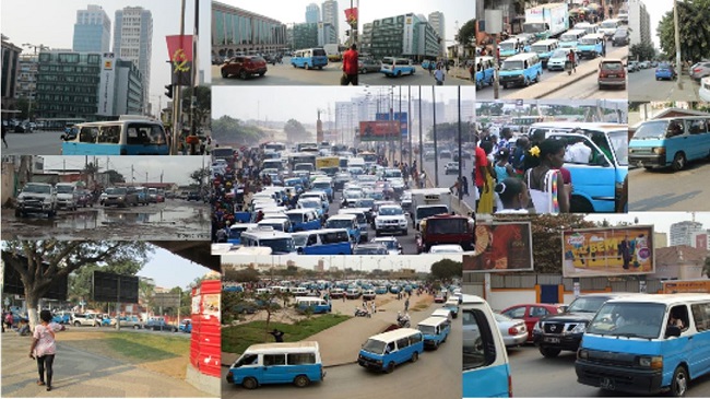 - Presen&ccedil;a dos candongueiros na cidade (paisagem urbana de Luanda)