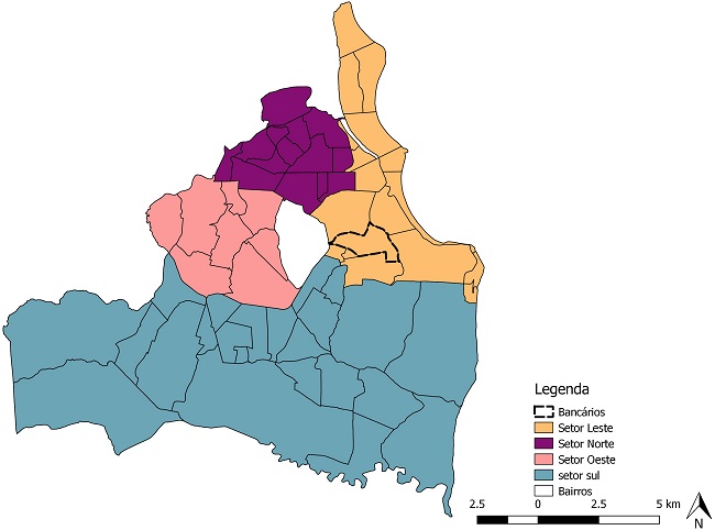 - Mapa de localiza&ccedil;&atilde;o dos setores de Jo&atilde;o Pessoa. 