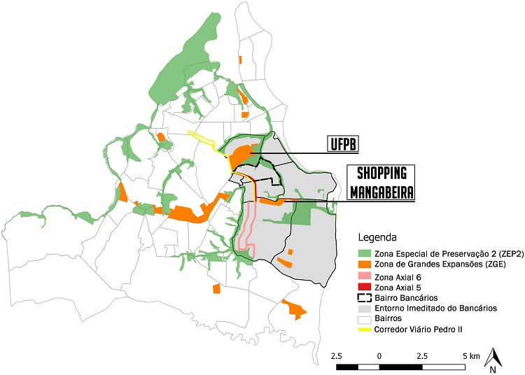 - Macrozoneamento do entorno imediato de maior influ&ecirc;ncia para o Bairro Banc&aacute;rios. 