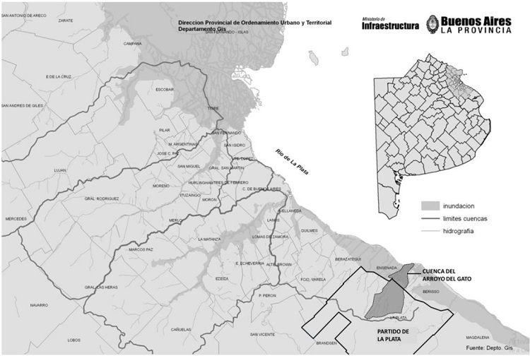 - Provincia de Buenos Aires. RMBA y sistema de cuencas. Cuenca del arroyo del Gato. 