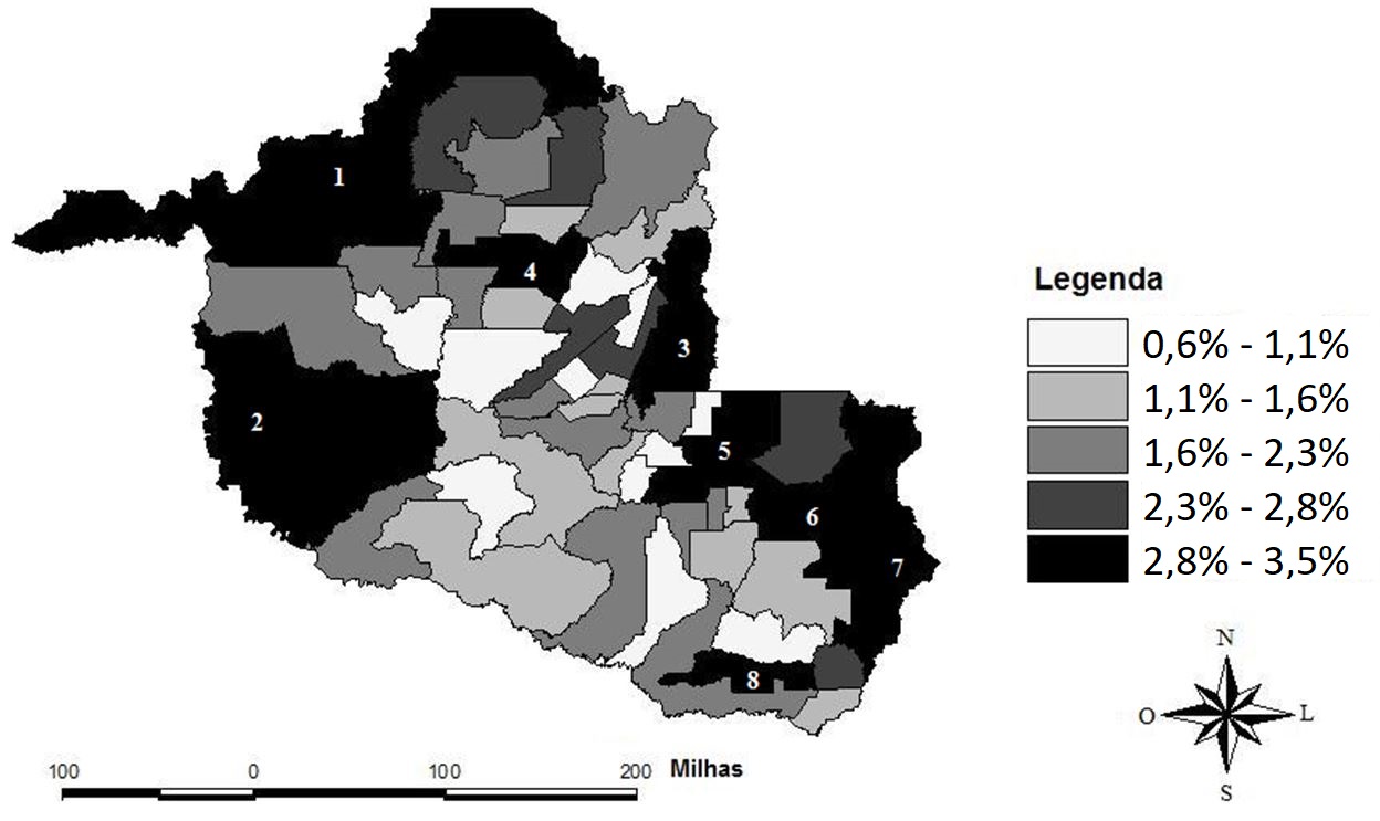 - Taxa de urbaniza&ccedil;&atilde;o dos munic&iacute;pios de Rond&ocirc;nia (2009) . 