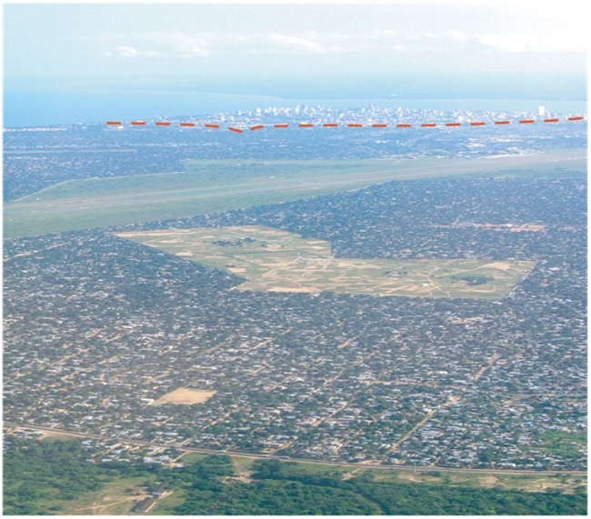 - Foto a&eacute;rea da cidade de Maputo. Fonte: Folio (2007).