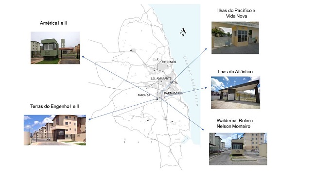 - Localiza&ccedil;&atilde;o dos empreendimentos da faixa 1 do PMCMV em Parnamirim/RN. 