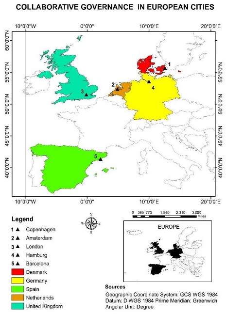 - Map of analyzed cities. 