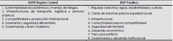 - Ejes estratégicos de desarrollo de las RAP