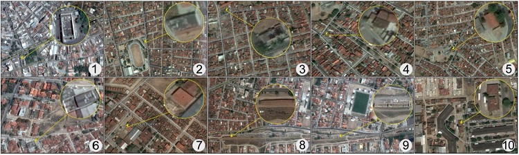 - Imagens de satélite dos imóveis públicos não utilizados. Fonte: Elaborado pelo autor com base no Google Earth Pro.