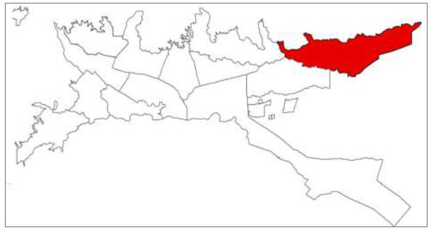 Mapa de Ibagué, en rojo la comuna 7. Fuente: Centro de Información Municipal (2019).