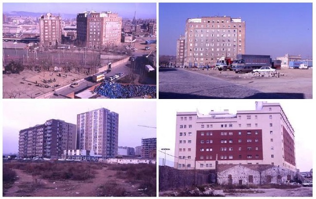 Vistas do bairro Poble Nou em 1986. 