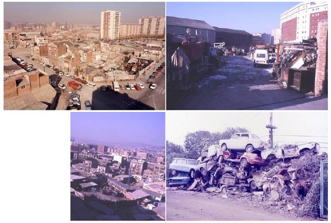 Vistas do bairro Poble Nou em 1986. 