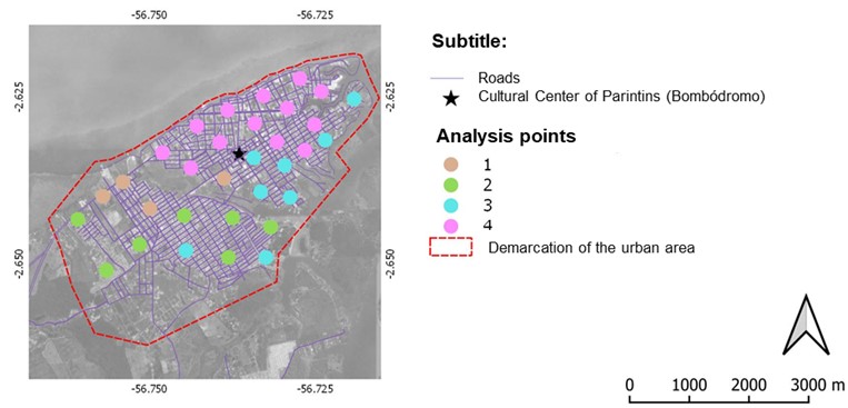 &ndash; Scatter plots, referring to universal accessibility (Q2); quality of macro mobility (Q10); state of conservation of buildings in general in the city (Q12); public facilities (schools, health centers, etc.) that serve the population (Q14); the quality of hotel and restaurant chains in the area (Q16); and the degree of affection toward the Festival of Boi Bumb&aacute; (Q17).