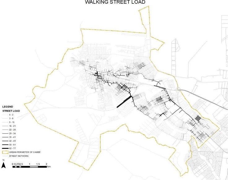 Walking Street Load map of Camb�. Source: ITEDES (2017). Organized by the authors (2024).