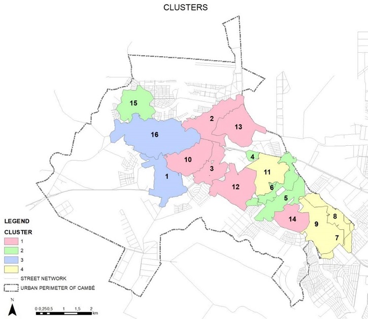 Location of the clusters. Source: Authors (2024).
