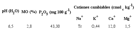 Caracter&iacute;sticas del suelo Ferral&iacute;tico Rojo Lixiviado agrog&eacute;nico, utilizado en el experimento