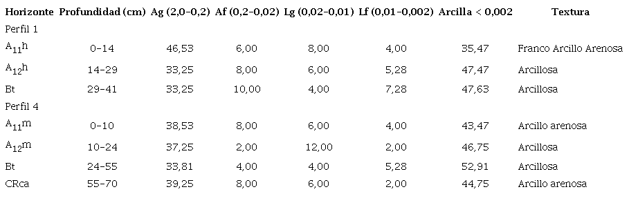 Composición mecánica del suelo FrsRLmh