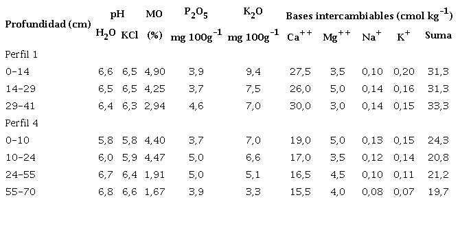 Características físico químicas del suelo FrsRLmh