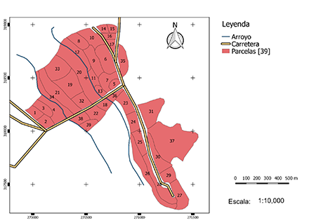 Parcelas separadas para los cartogramas agroqu�micos de la Finca &ldquo;El Pitirre&rdquo;