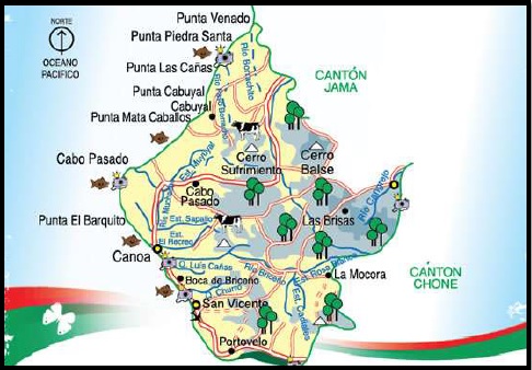 Imagen 1. Mapa del cantón San Vicente.