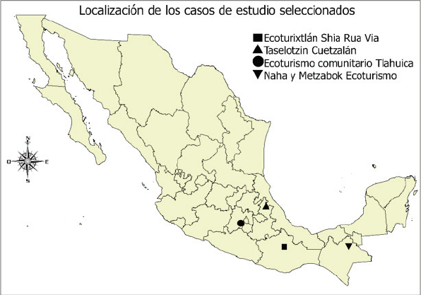Localización de las empresas y proyectos seleccionados.