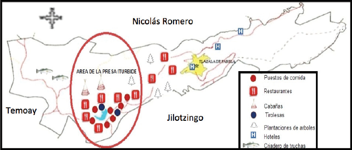 Servicios tur&iacute;sticos en Las Cano&iacute;tas o Presa Iturbide, Isidro Fabela