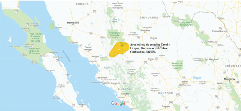 Localizaci�n del �rea de estudio