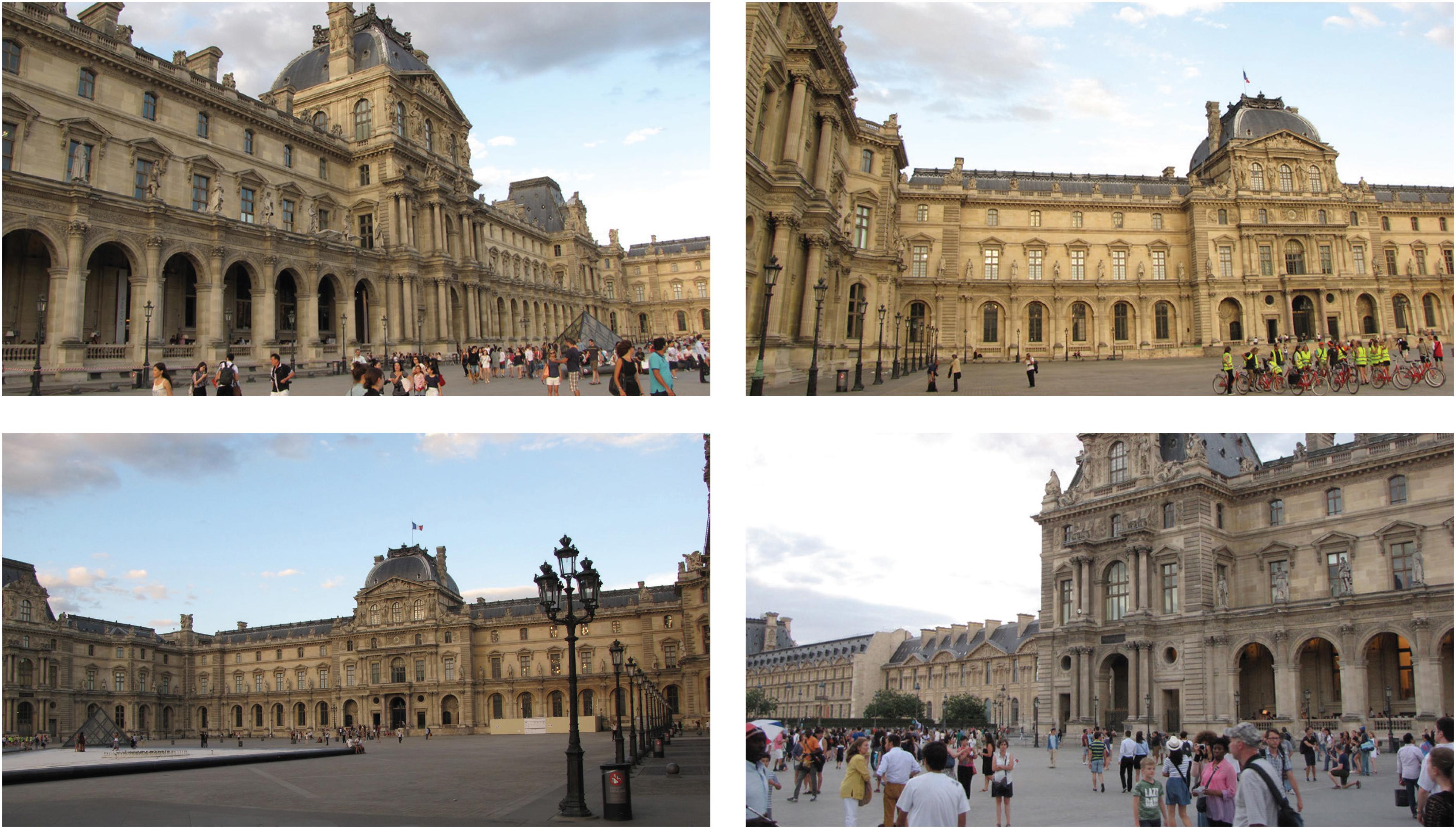 Vistas do Museu do Louvre sem a Pir&acirc;mide na &lsquo;Cour Napol&eacute;on&rsquo;.