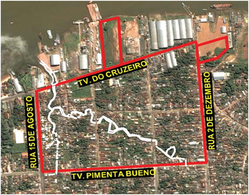 Foto a&eacute;rea da &aacute;rea a sofrer interven&ccedil;&atilde;o.