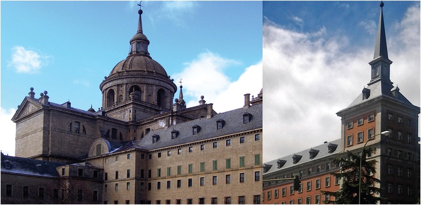 J.B. de Toledo, J. de Herrera: El Escorial, San Lorenzo de El Escorial (1563-1584), and following its pattern: L. Guti&eacute;rrez Soto: Air Ministry, Madrid (1943-1958).