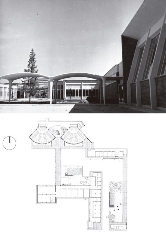Centro de formaci&oacute;n de profesorado de ense&ntilde;anza laboral en Madrid, 1953. Figure 3. Teacher-training college in Madrid, 1953.