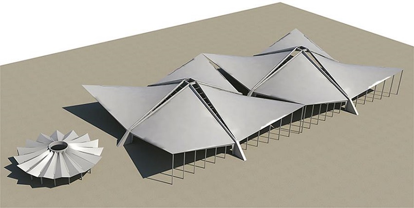 Imagen tridimensional del mercado Crist&oacute;bal Col&oacute;n, 1960. Figure 11. Three-dimensional image of the Cristobal Colon Market, 1960.